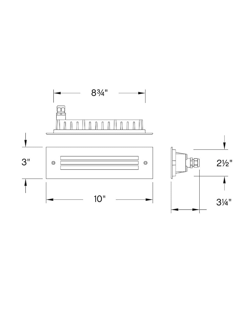 Sparta Marine Grade Louvered Brick Light - Large - Stainless