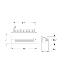 Sparta Marine Grade Louvered Brick Light - Large - Stainless