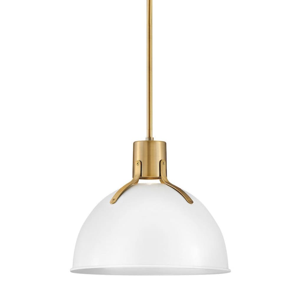 Argo 14" Pendant - Polished White and Brass