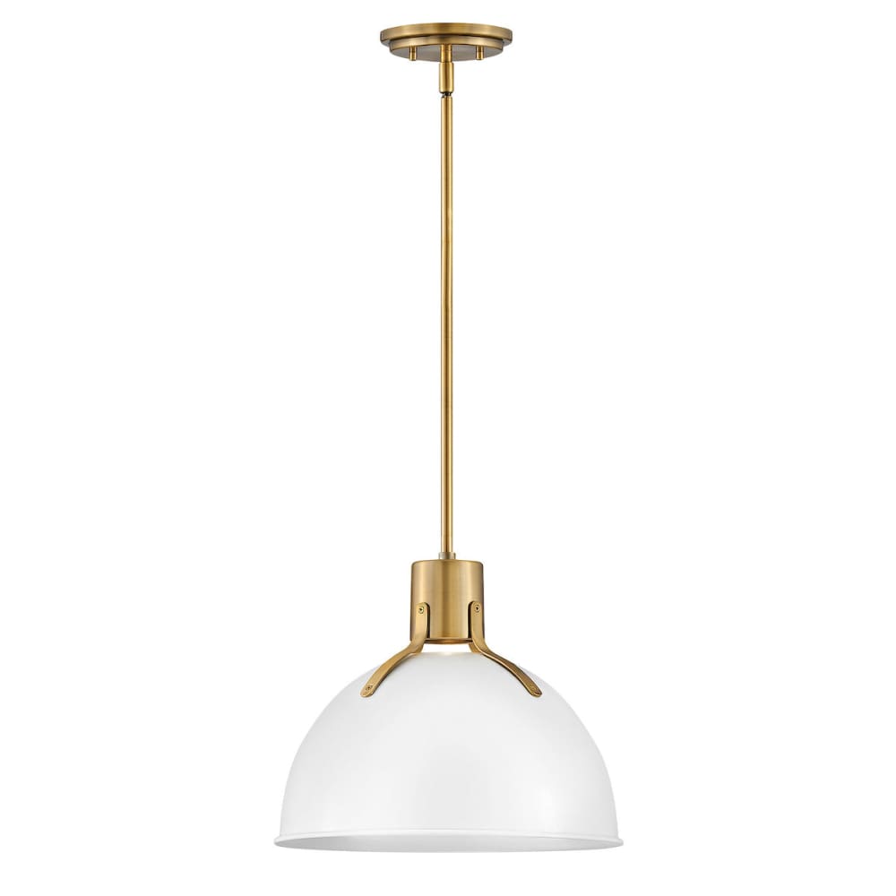 Argo 14" Pendant - Polished White and Brass