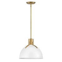 Argo 14" Pendant - Polished White and Brass