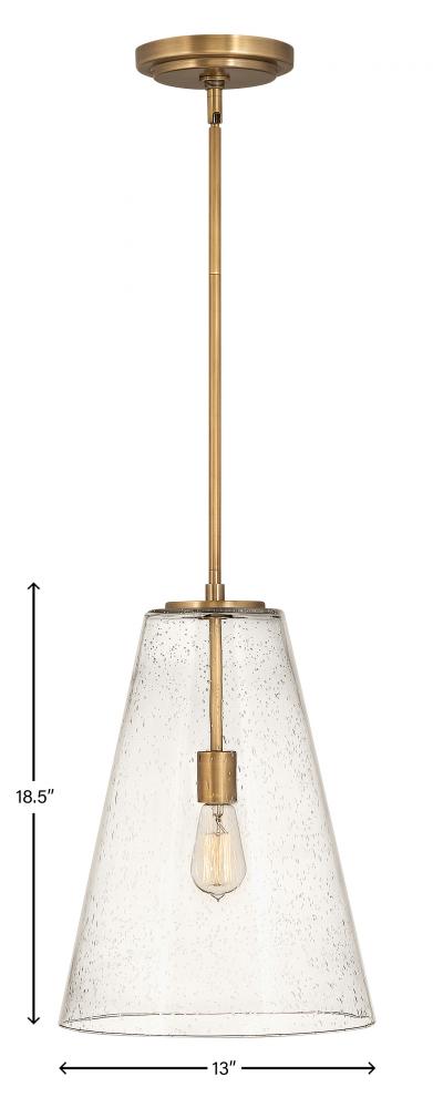 Vance 1 Light Pendant - Medium - Heritage Brass