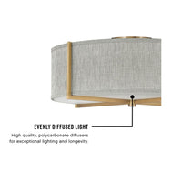 Axis Semi-Flush Mount - Brass - Grey