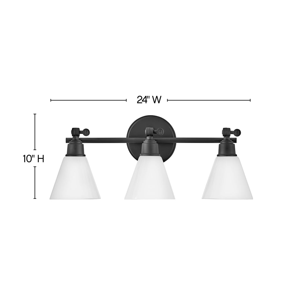 Arti 3 Light Vanity - Black