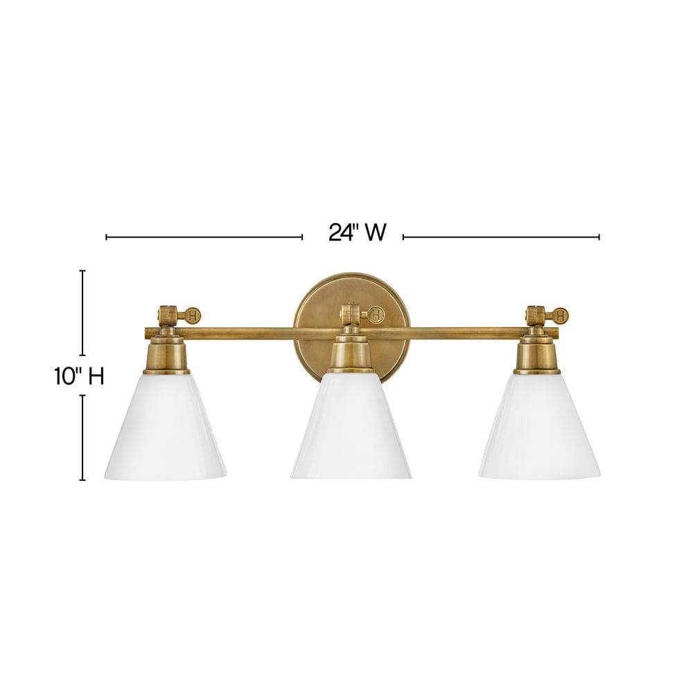 Arti 3 Light Vanity - Heritage Brass