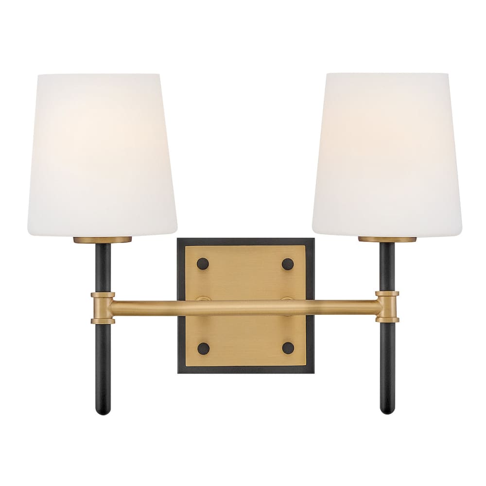 Saunders 2 Light Vanity - Black/Brass