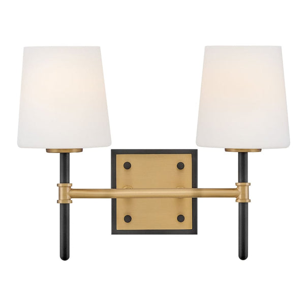 Saunders 2 Light Vanity - Black/Brass