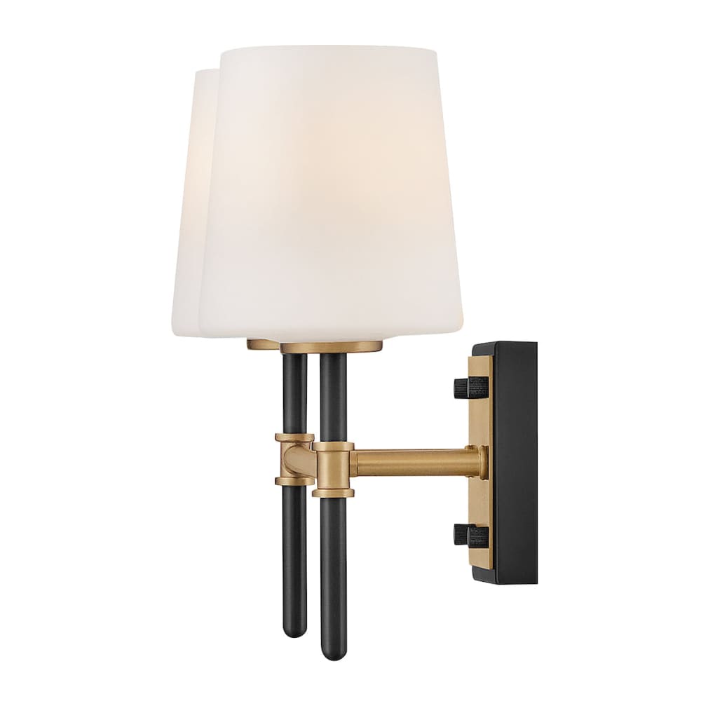 Saunders 2 Light Vanity - Black/Brass