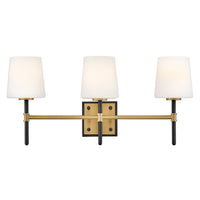 Saunders 3 Light Vanity - Black/Brass