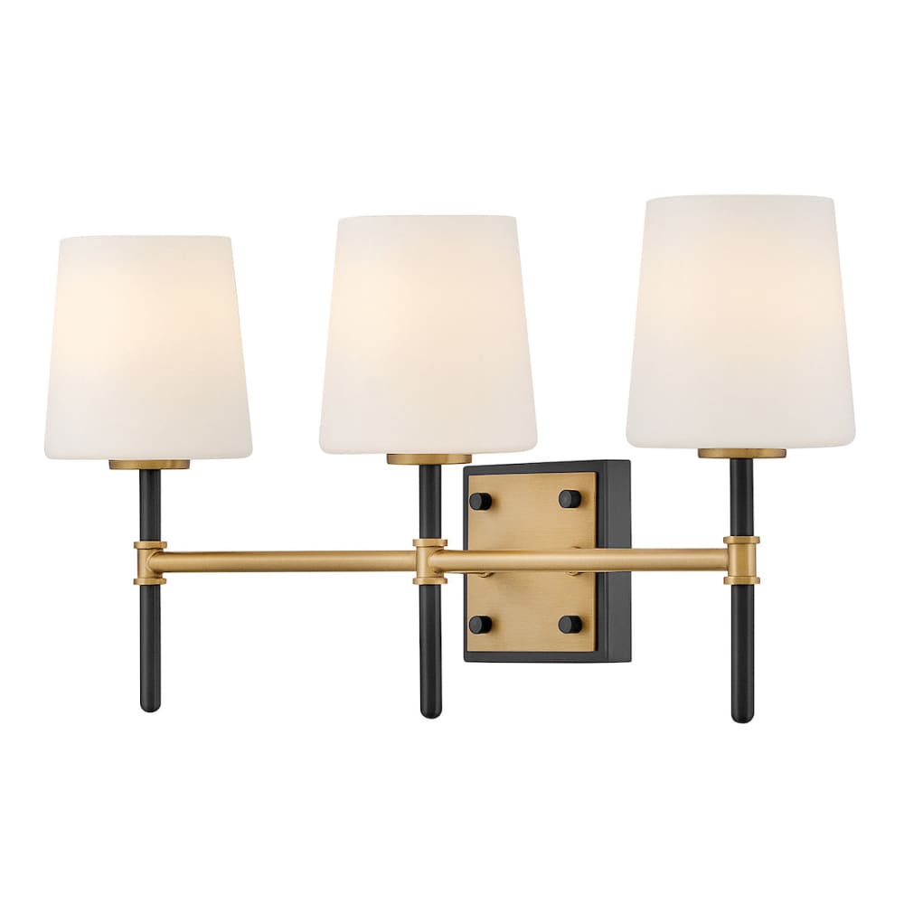 Saunders 3 Light Vanity - Black/Brass