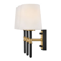 Saunders 3 Light Vanity - Black/Brass