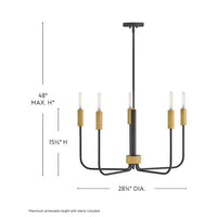 Austen Chandelier - Black & Brass