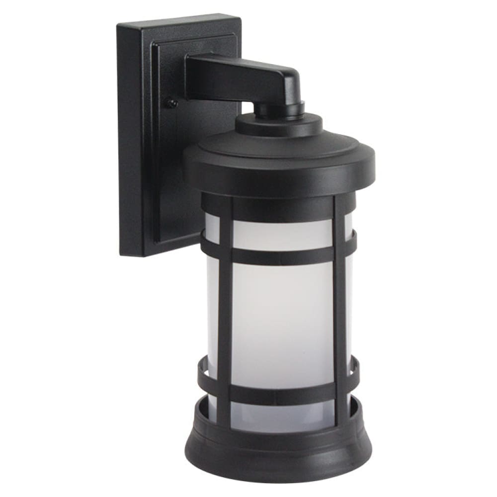 Artisan Cylinder Coastal Outdoor Wall Mount - Frosted - Small - Black