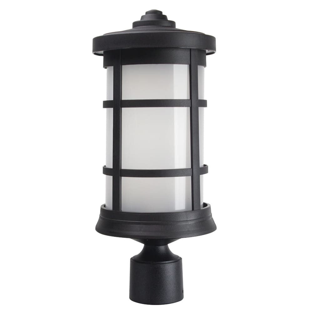 Artisan Cylinder Coastal Outdoor Post Top - Frosted - Black