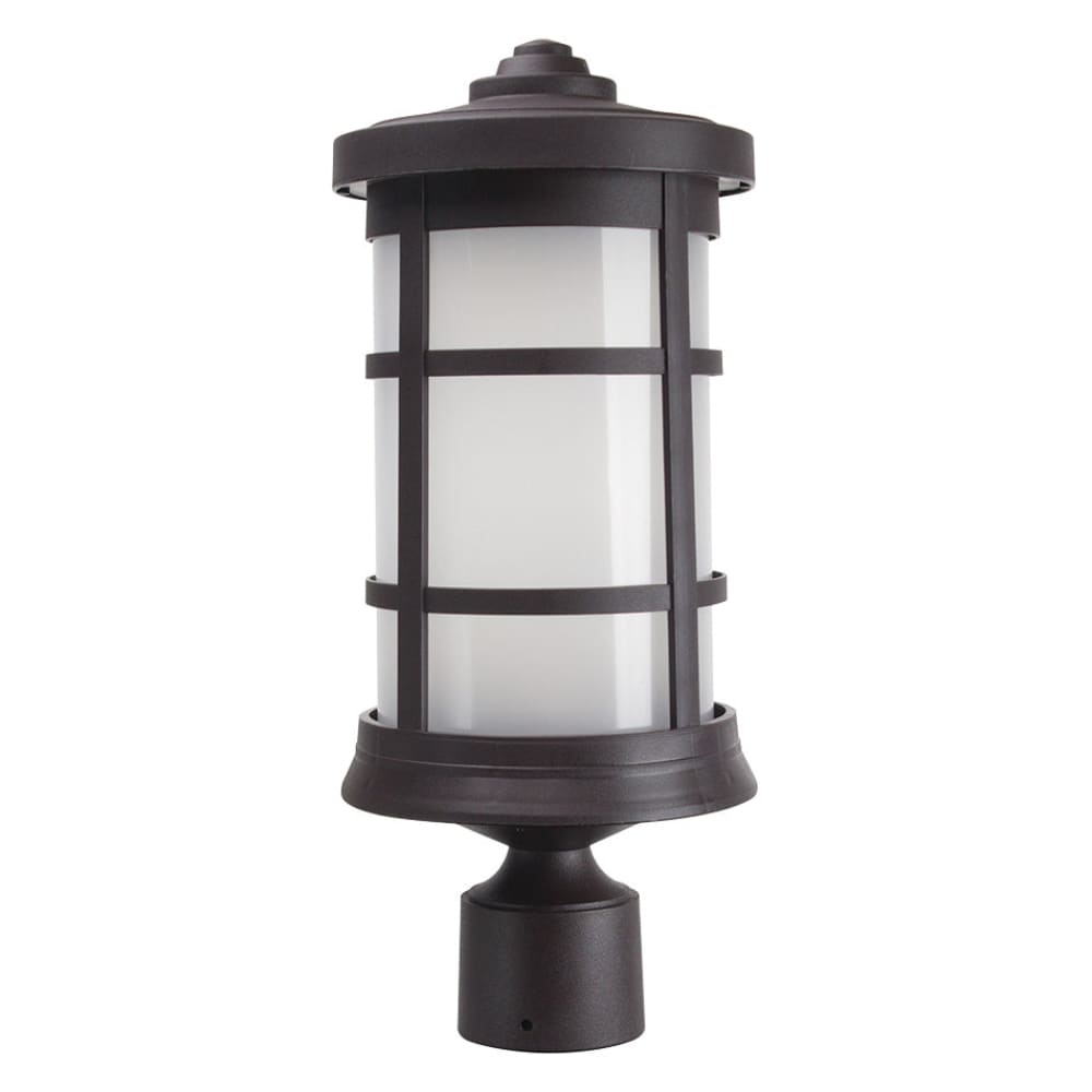 Artisan Cylinder Coastal Outdoor Post Top - Frosted - Bronze