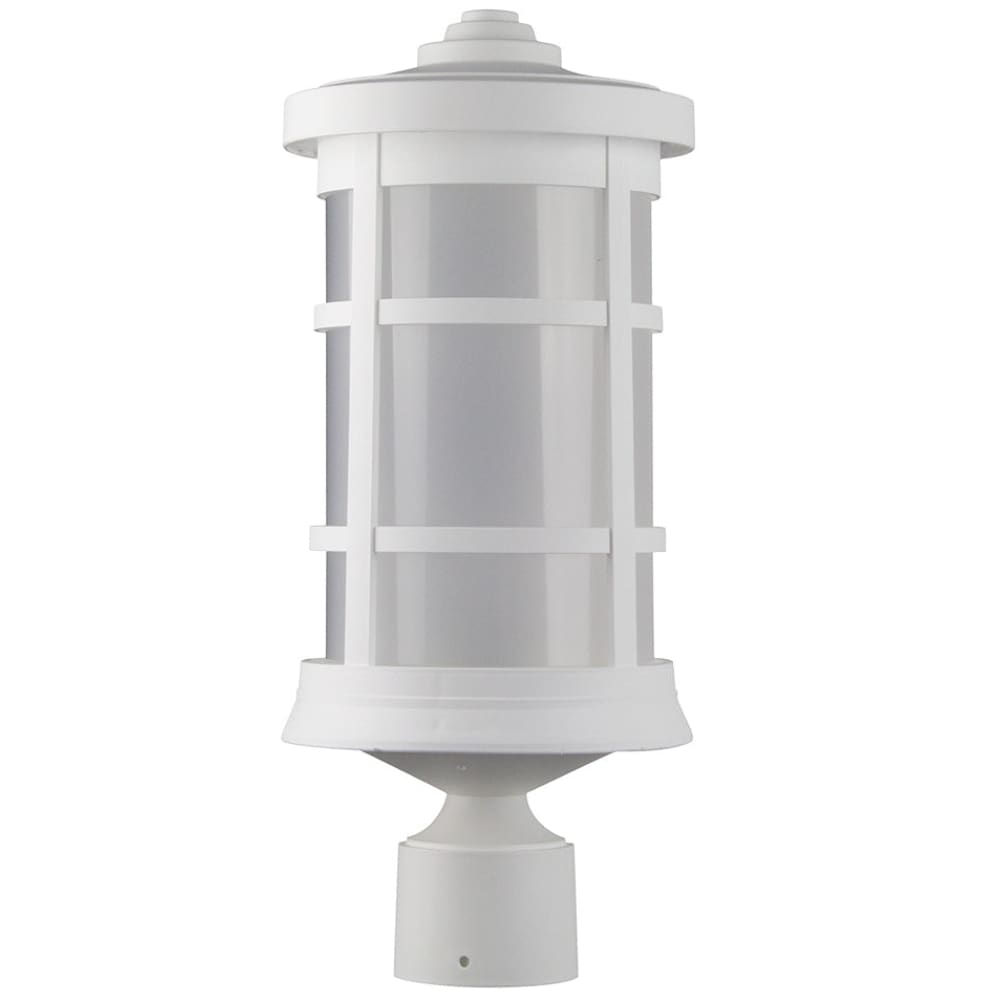 Artisan Cylinder Coastal Outdoor Post Top - Frosted - White