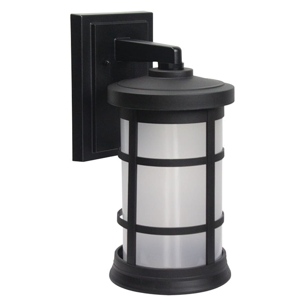 Artisan Cylinder Coastal Outdoor Wall Mount - Frosted - Large - Black