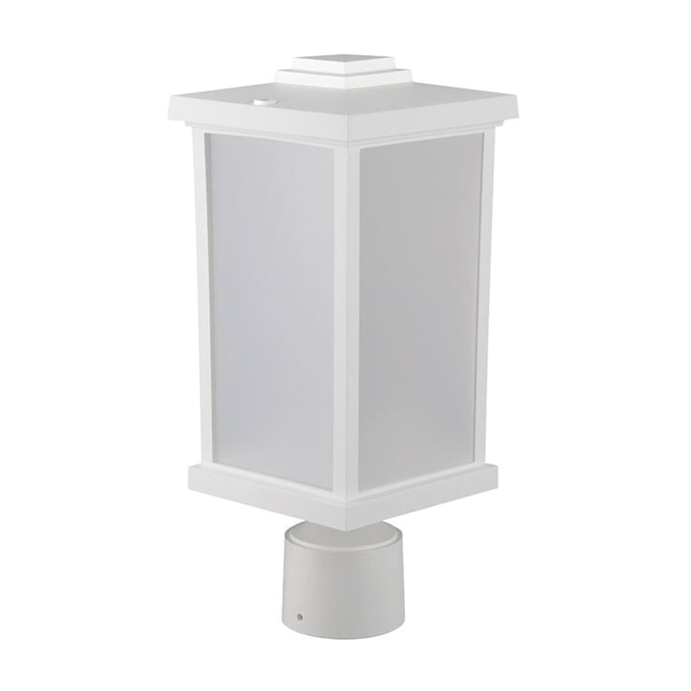 Artisan Square Coastal Outdoor Post Top - Frosted - White