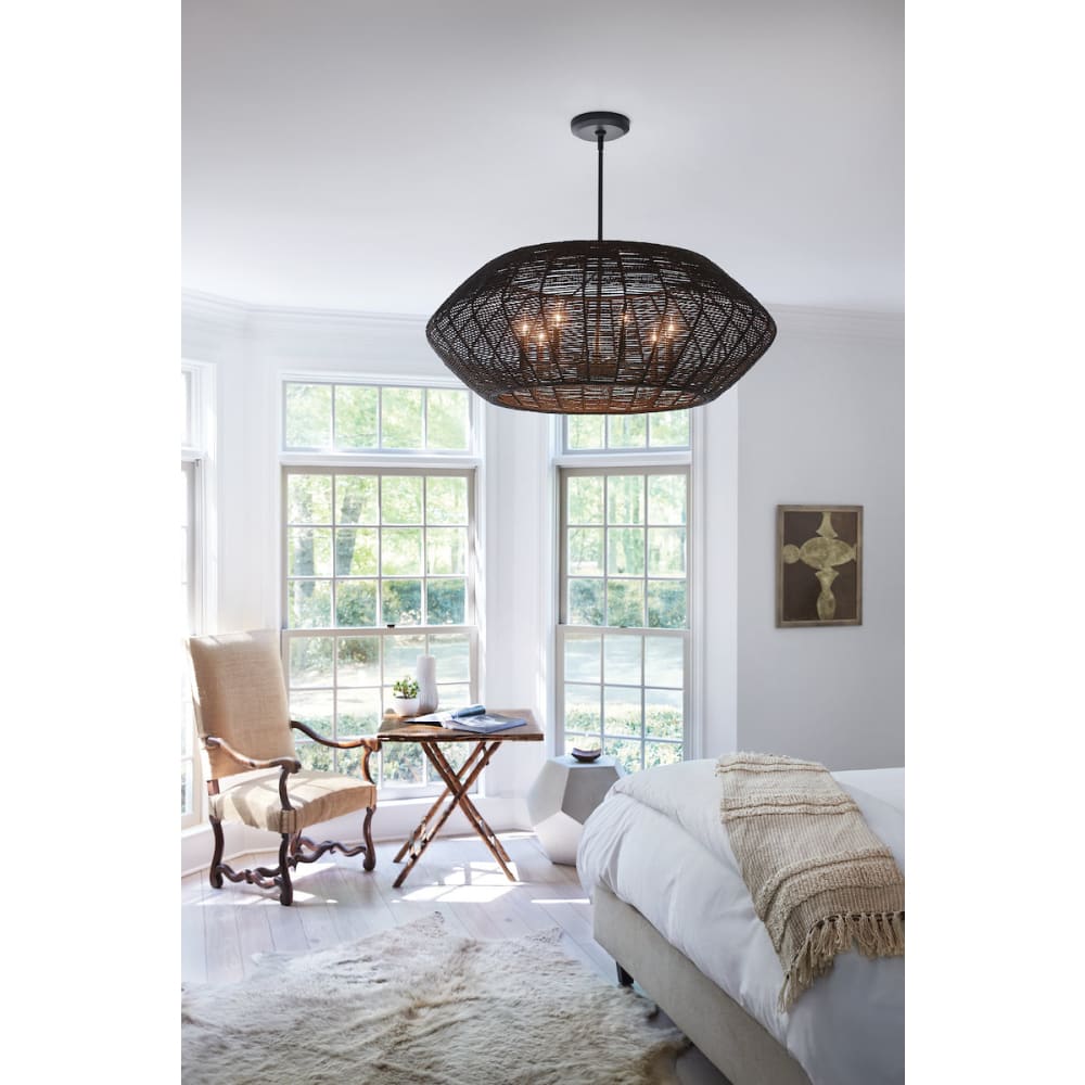 Luca Convertible Drum Chandelier - Medium - Black